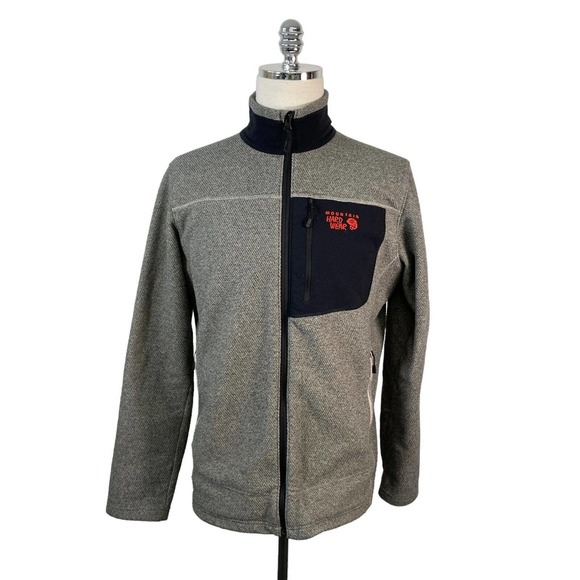 Mountain Hardwear Mens Large Gray Toasty Twill Full Zip Fleece